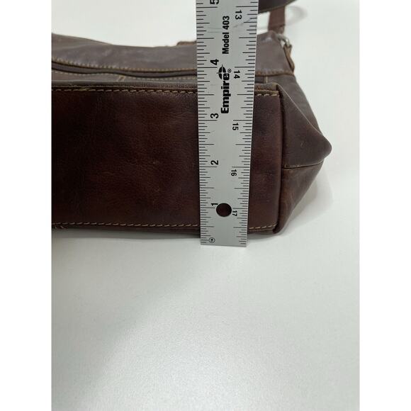 Jack Georges Buffalo Leather Large Med Adjustable Crossbody Bag Purse Brown Soft - Picture 7 of 14